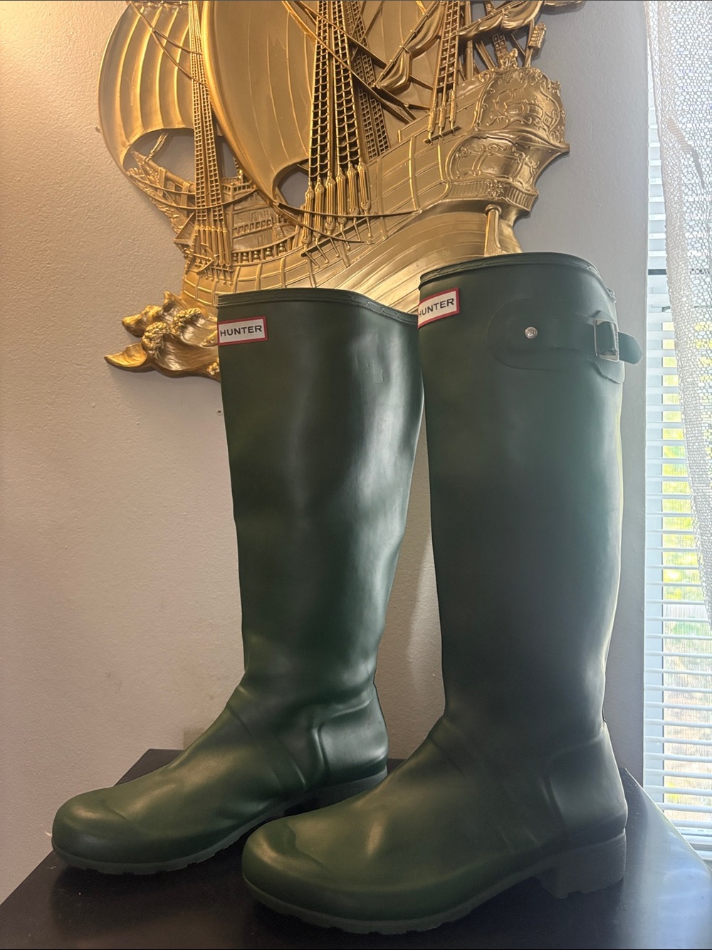 Hunter tall Rain Boots Dark green
